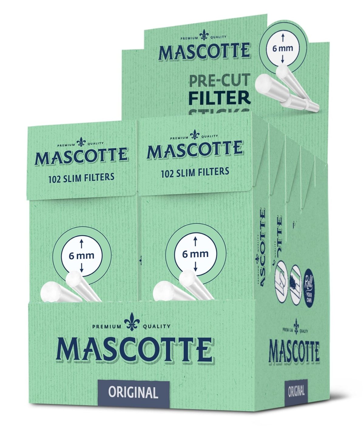 虎牌预剪滤嘴 6*15毫米 Mascotte Pre Cut Slim Filter (102) - 图片 3